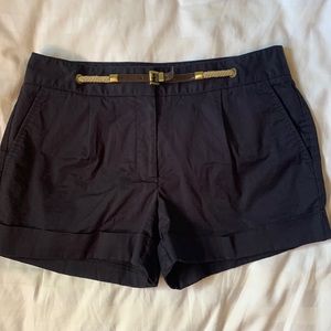 Michael Kors navy stretch cotton short shorts with belt detailing NWOT